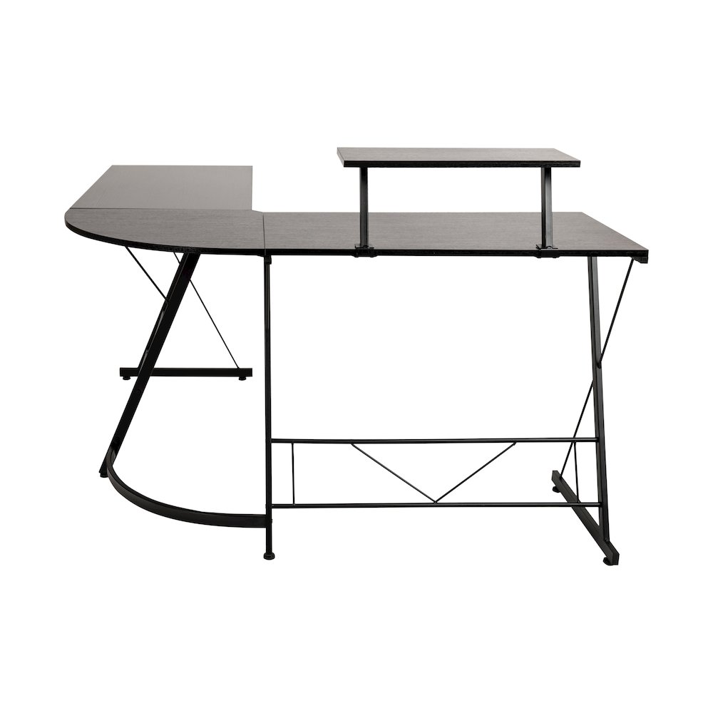 L-Shaped Desk 71.5" Computer Corner Desk, Black/Black. Picture 8