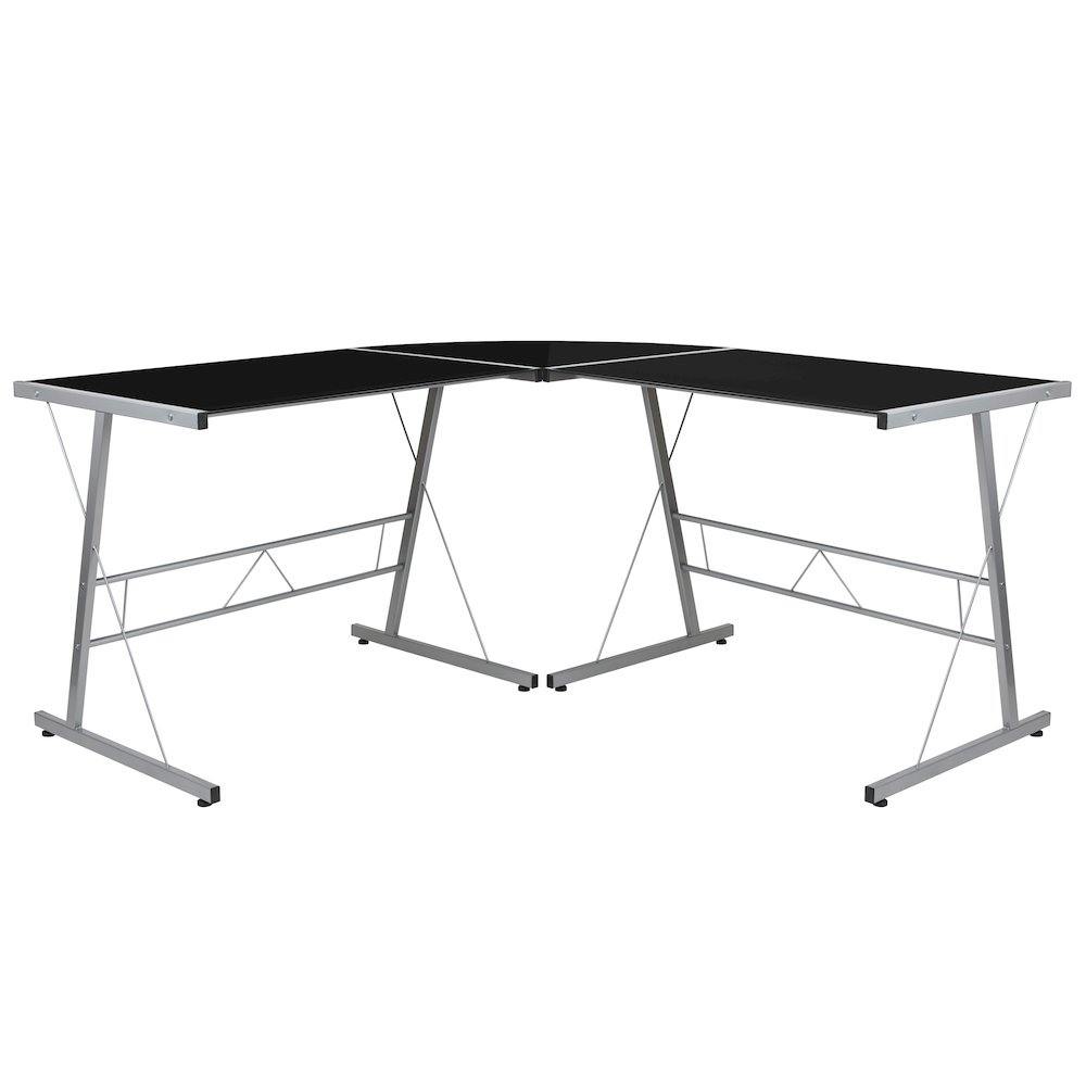L-Shaped Desk 83.5" Computer Corner Desk, Black. Picture 1