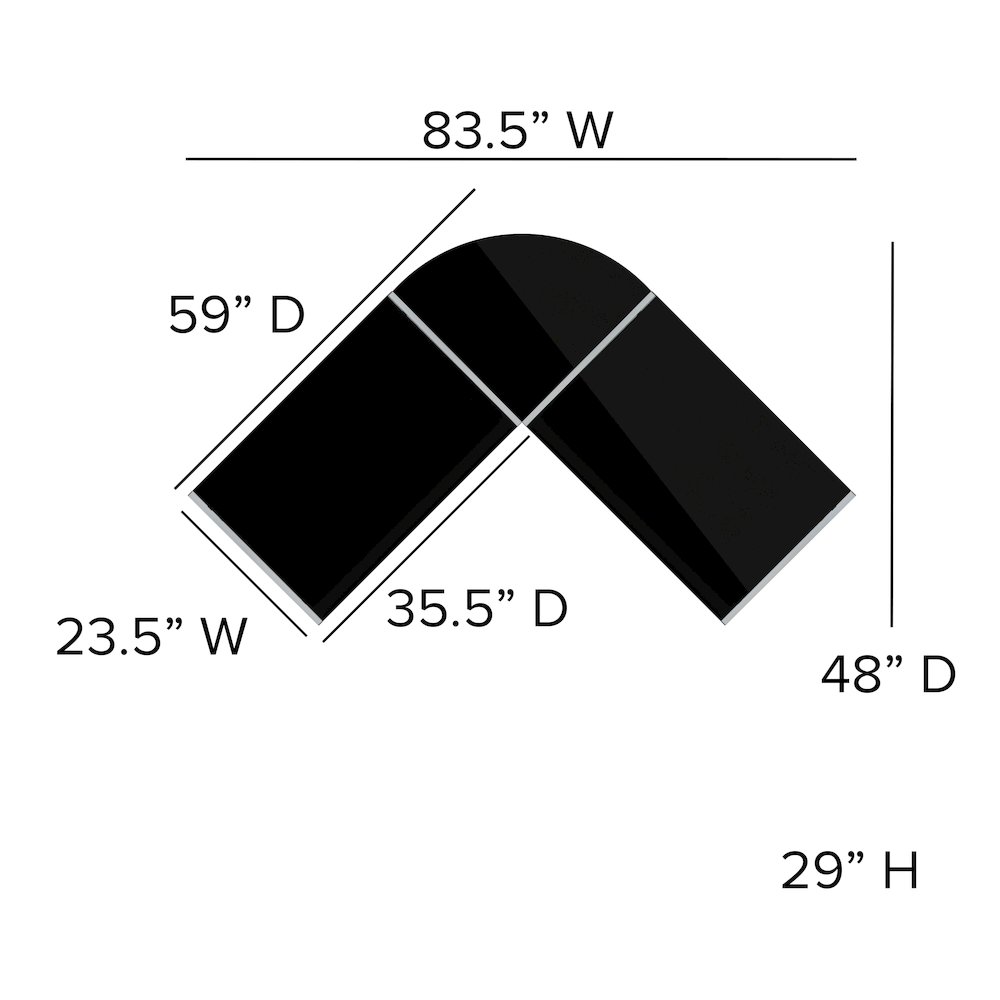 L-Shaped Desk 83.5" Computer Corner Desk, Black. Picture 6