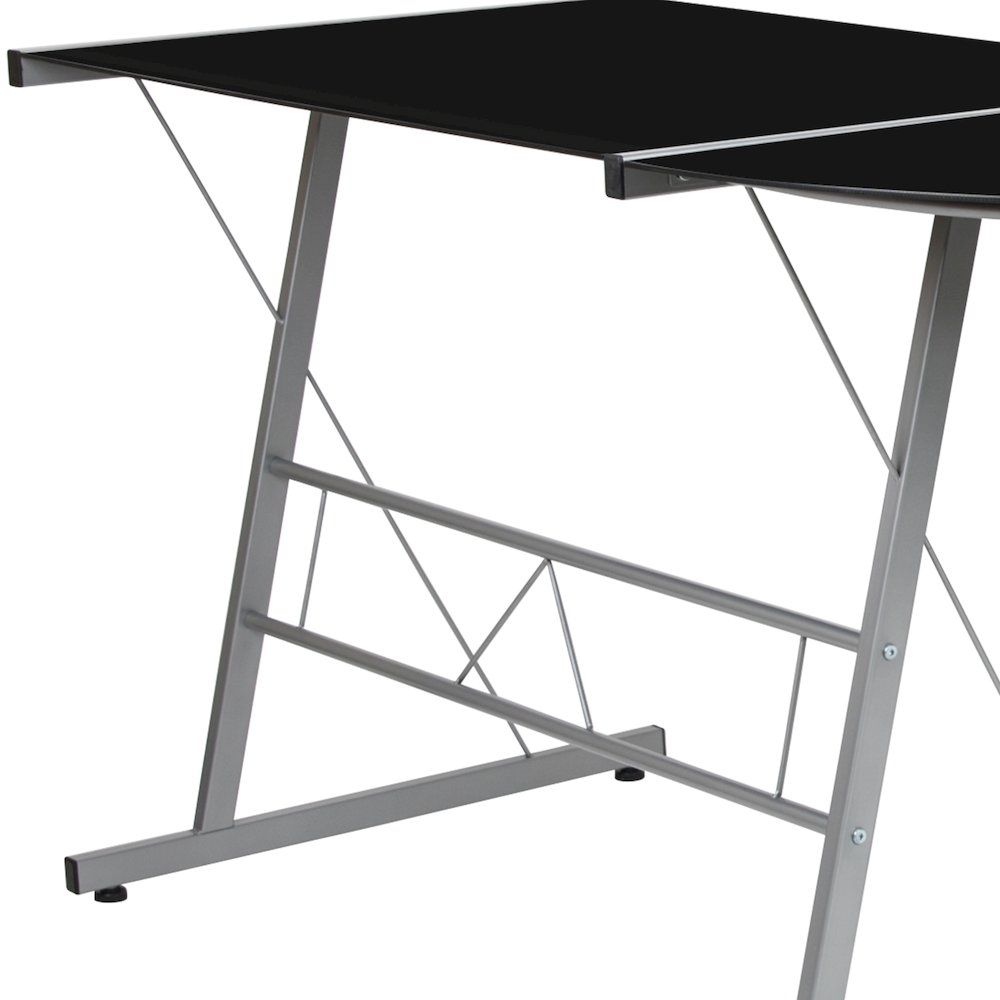 L-Shaped Desk 83.5" Computer Corner Desk, Black. Picture 8