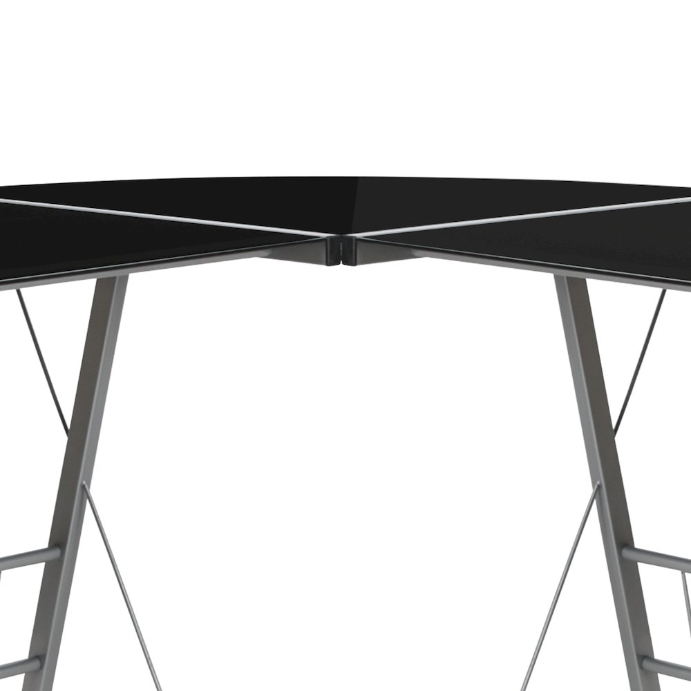 L-Shaped Desk 83.5" Computer Corner Desk, Black. Picture 11