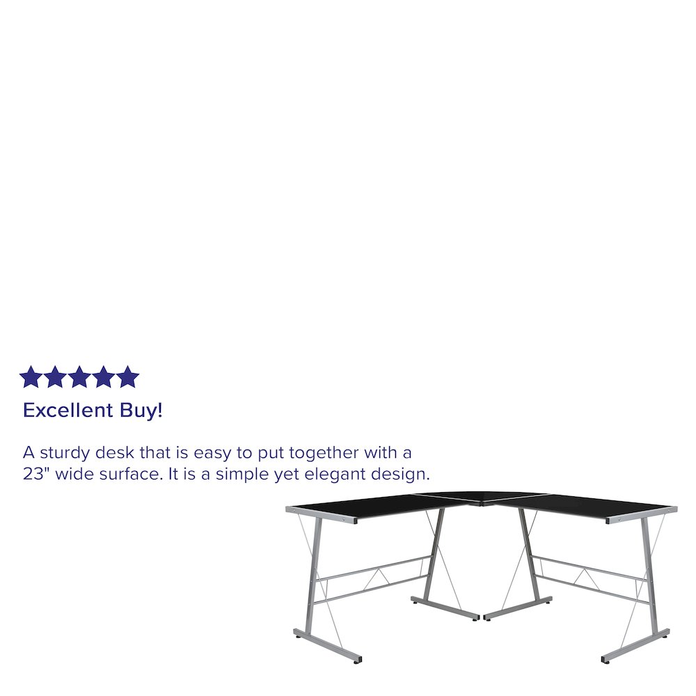 L-Shaped Desk 83.5" Computer Corner Desk, Black. Picture 4