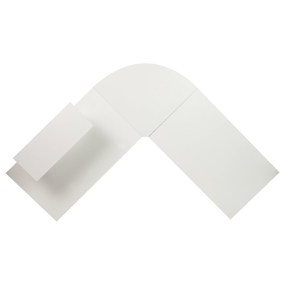 L-Shaped Desk 71.5" Computer Corner Desk, White/Black. Picture 9