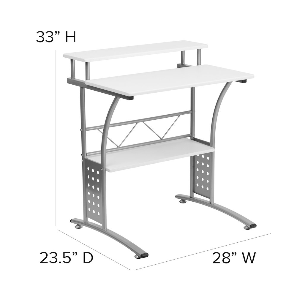 White Computer Desk. Picture 6