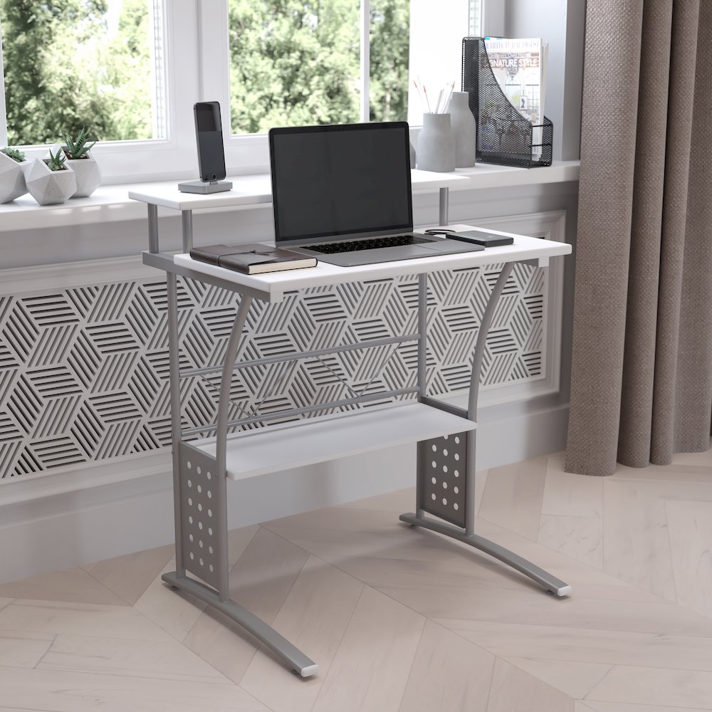 White Computer Desk. Picture 2
