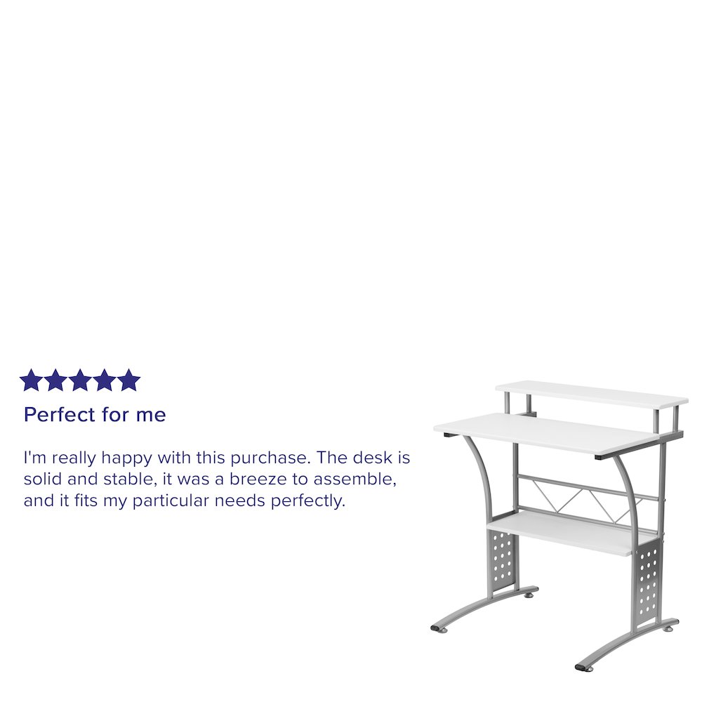 White Computer Desk. Picture 4