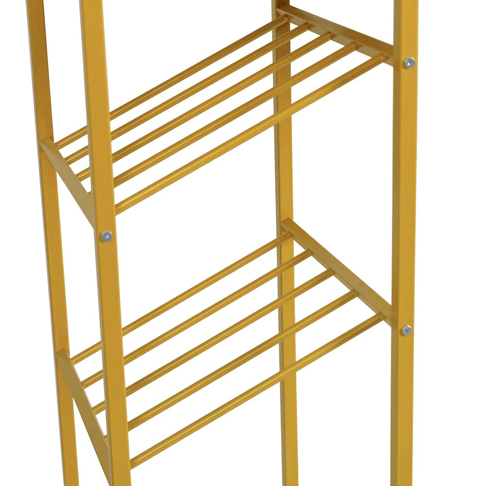Modern Wine and Bar Table with Shelves, Marble Top/Gold Frame. Picture 11