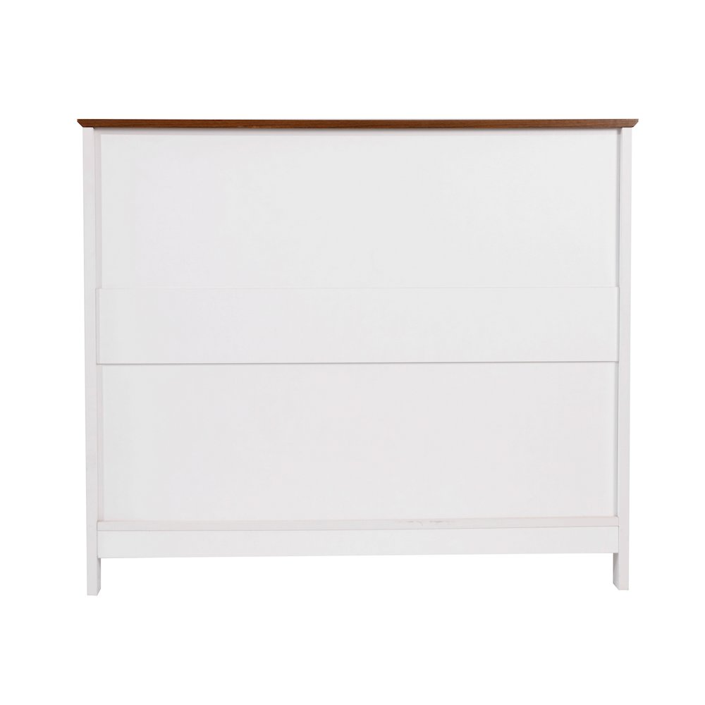 Classic Buffet and Sideboard Storage Cabinet, Walnut Top/White Frame. Picture 7