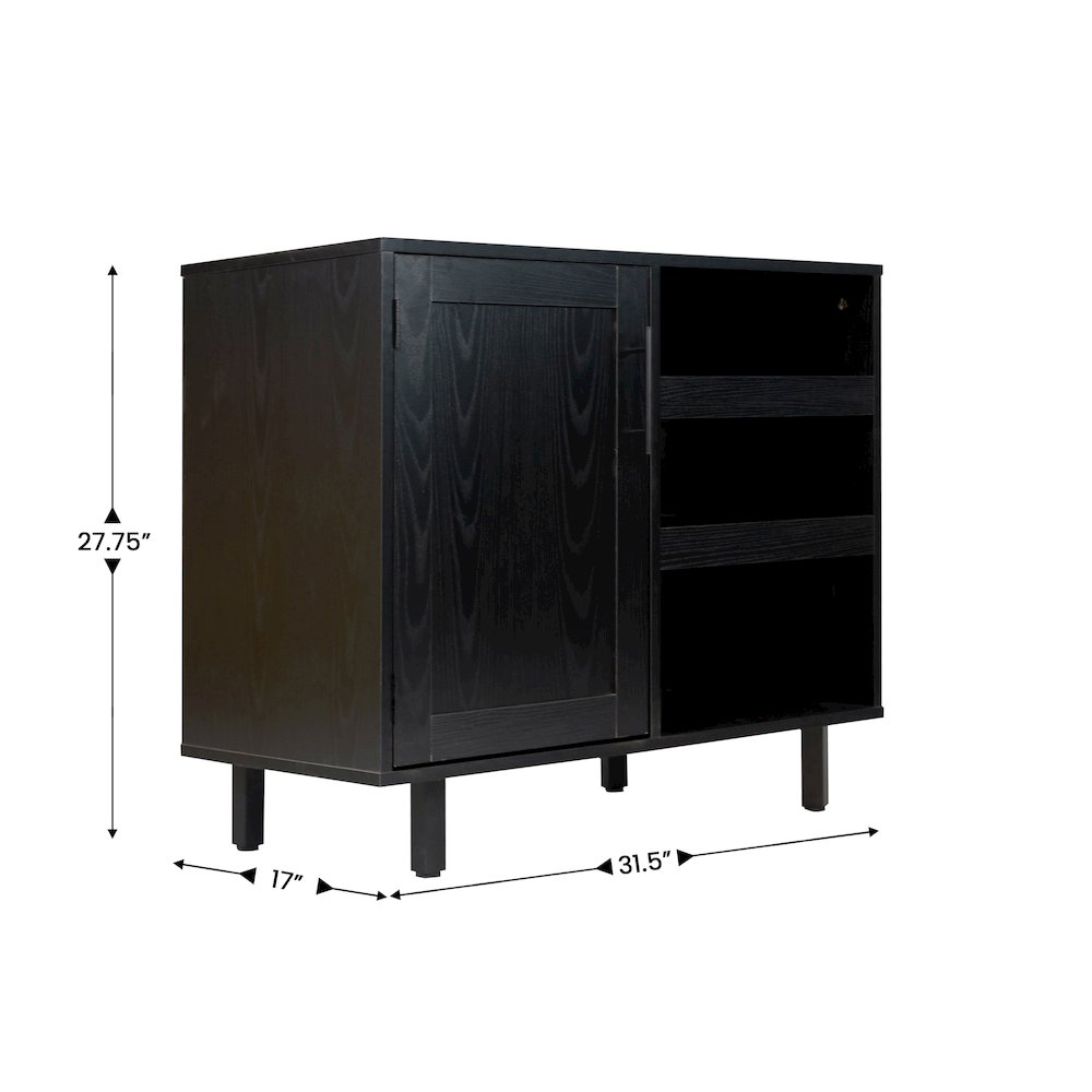 Traditional Bar and Sideboard Storage Cabinet, Black. Picture 5