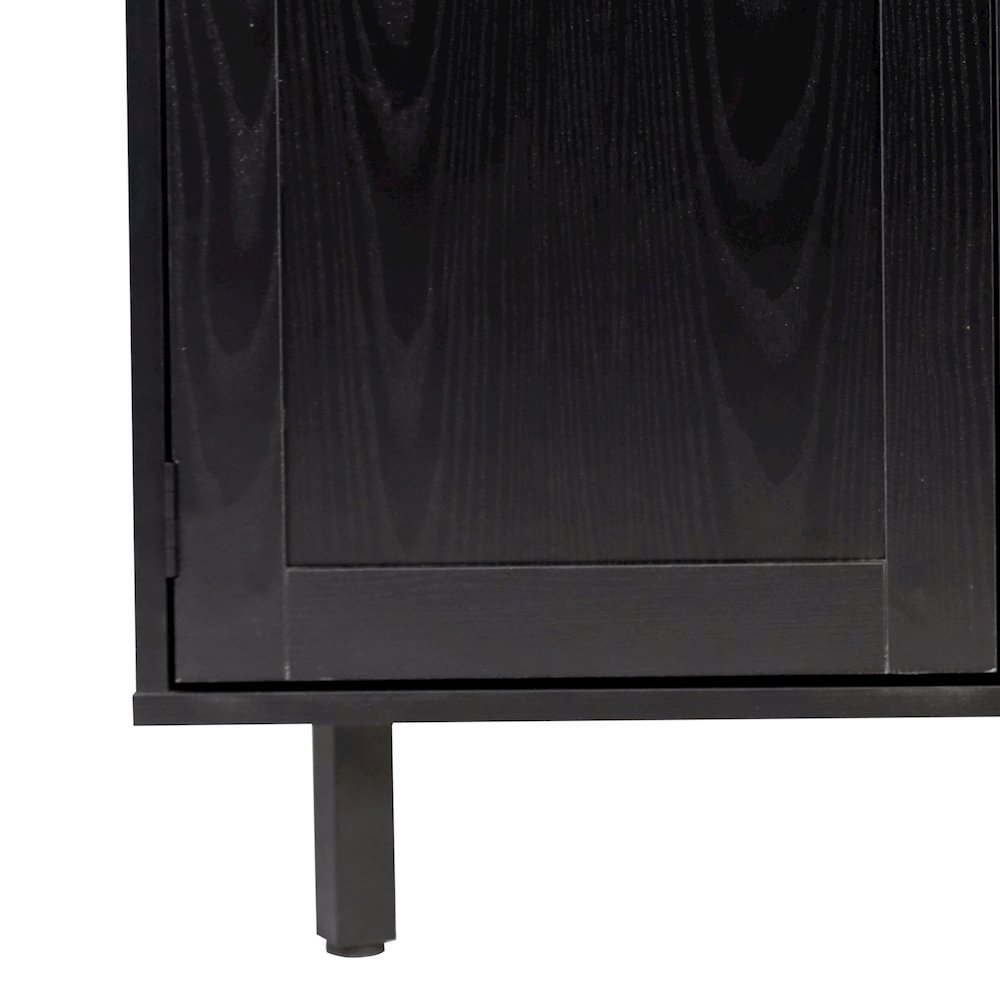 Traditional Bar and Sideboard Storage Cabinet, Black. Picture 8