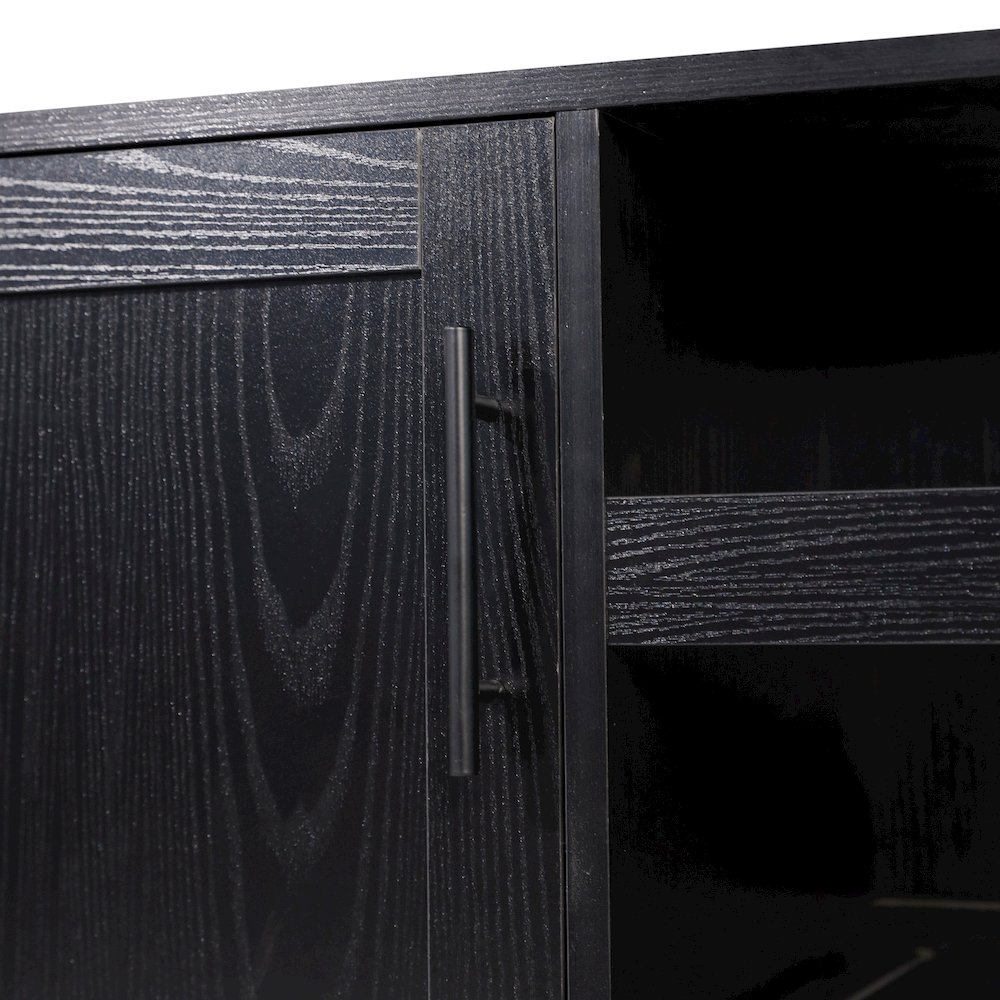 Traditional Bar and Sideboard Storage Cabinet, Black. Picture 11