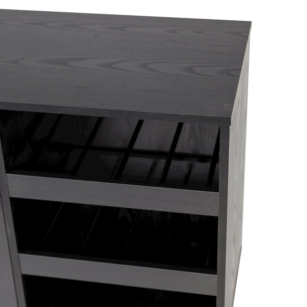 Traditional Bar and Sideboard Storage Cabinet, Black. Picture 14