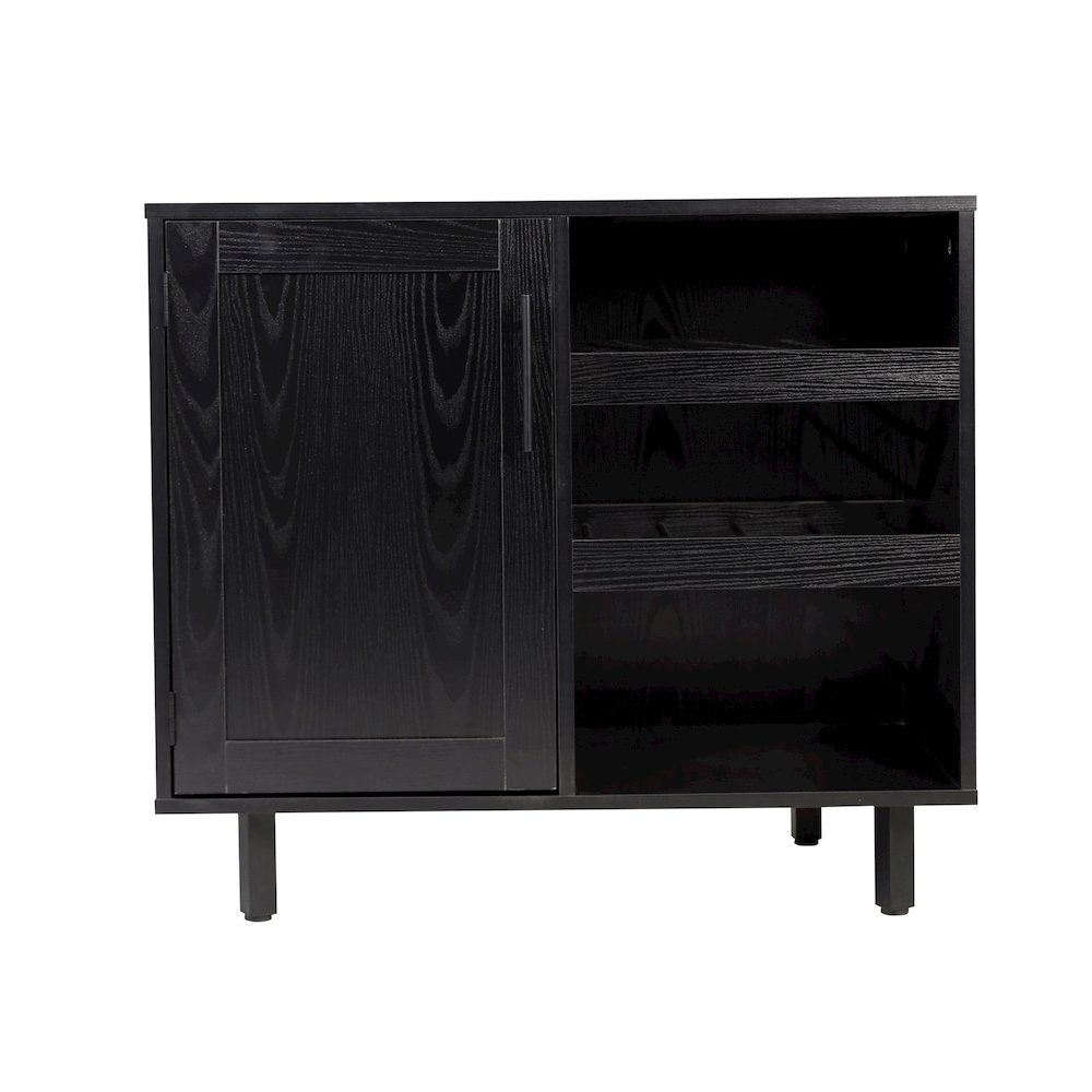 Traditional Bar and Sideboard Storage Cabinet, Black. Picture 10