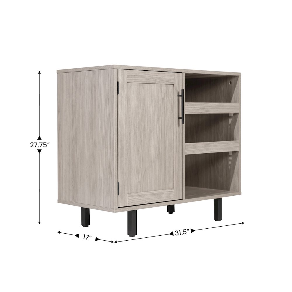Traditional Bar and Sideboard Storage Cabinet, Gray. Picture 5