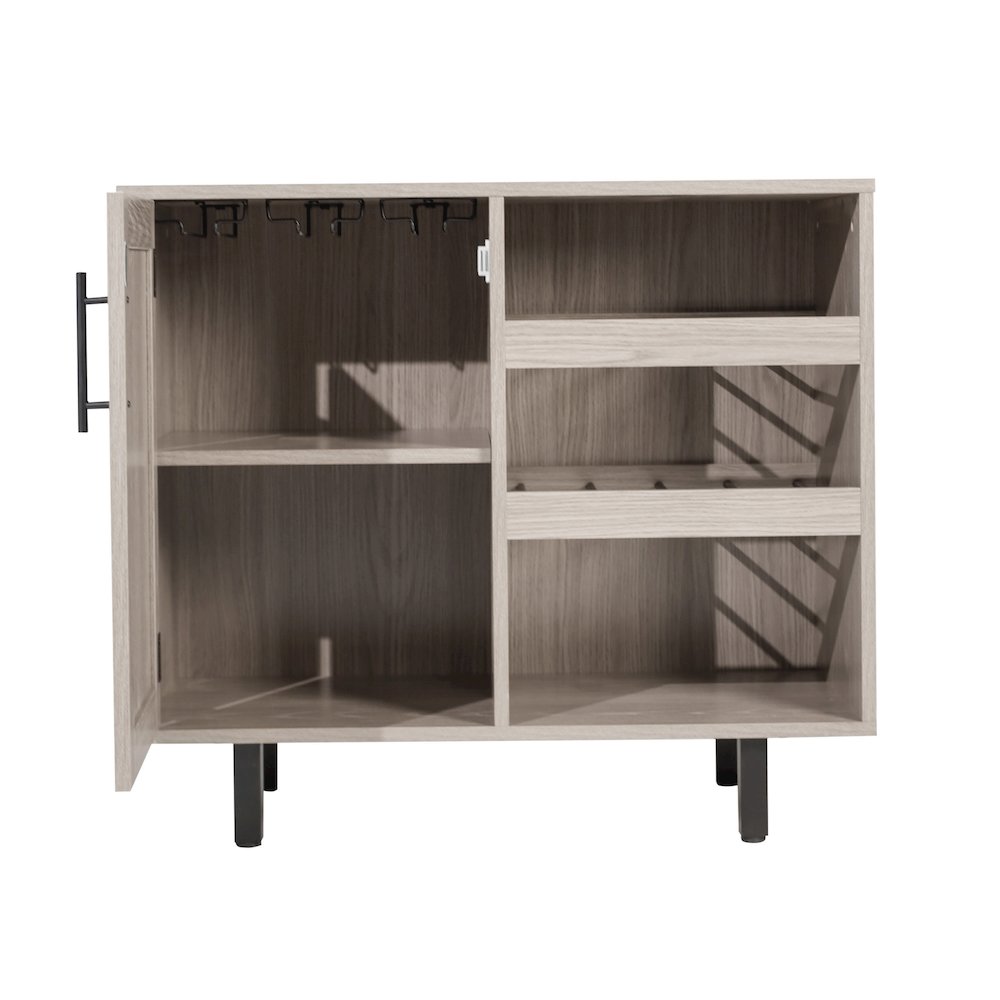 Traditional Bar and Sideboard Storage Cabinet, Gray. Picture 13