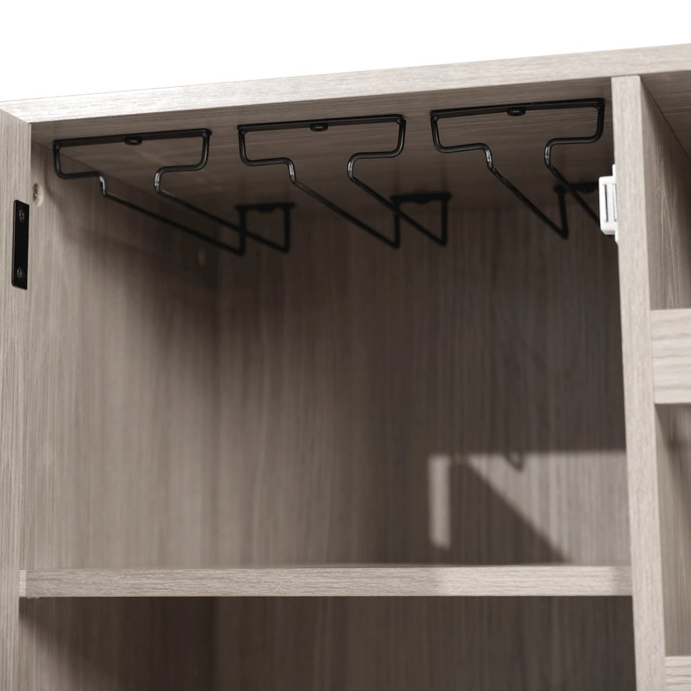 Traditional Bar and Sideboard Storage Cabinet, Gray. Picture 14