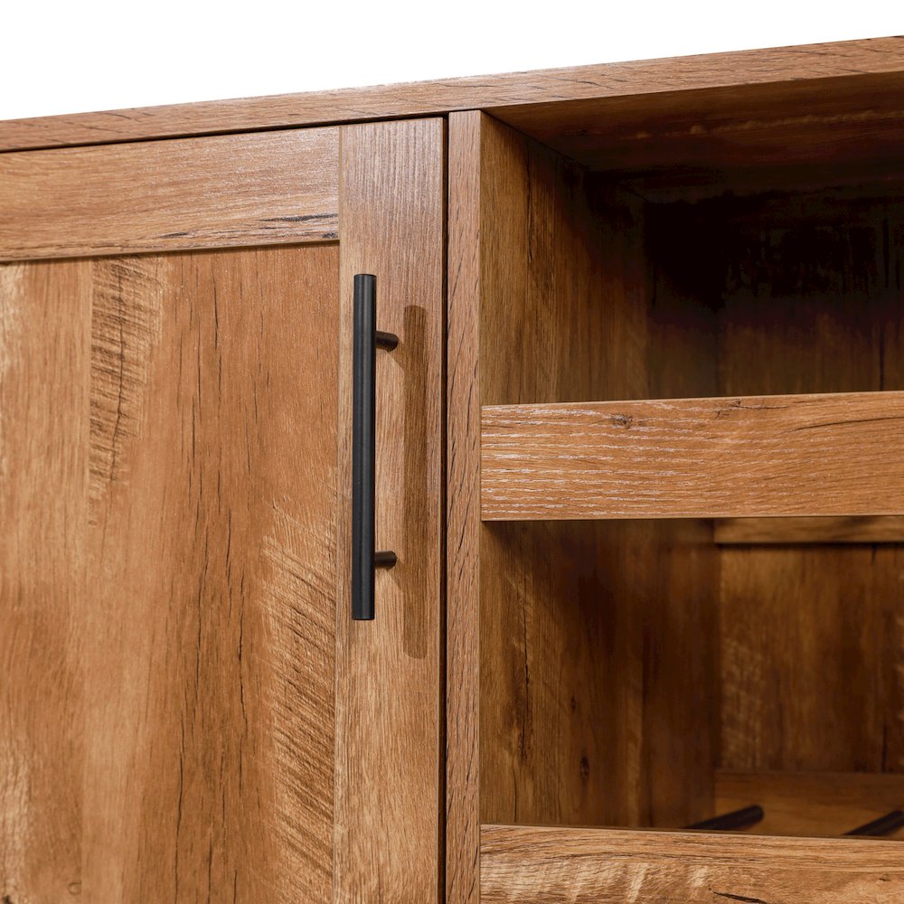 Traditional Bar and Sideboard Storage Cabinet, Light Brown. Picture 8