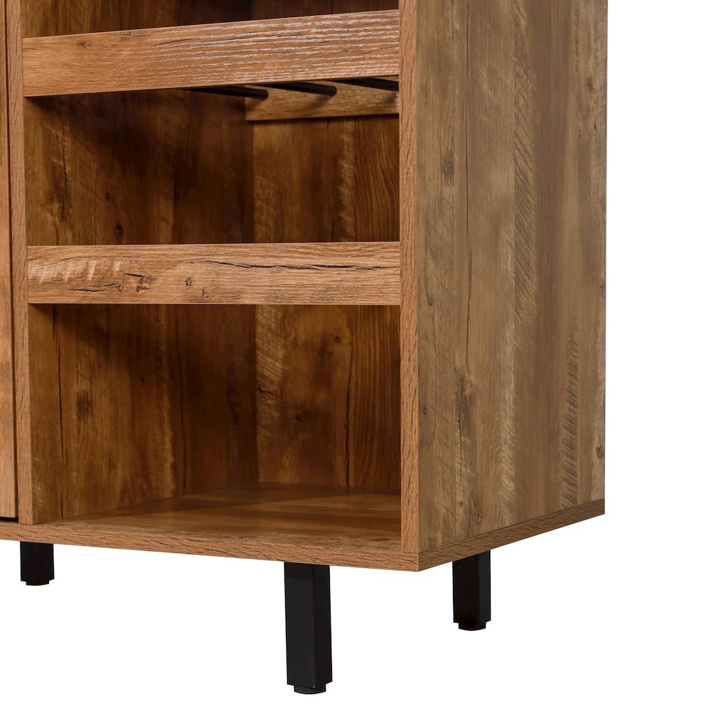 Traditional Bar and Sideboard Storage Cabinet, Light Brown. Picture 14