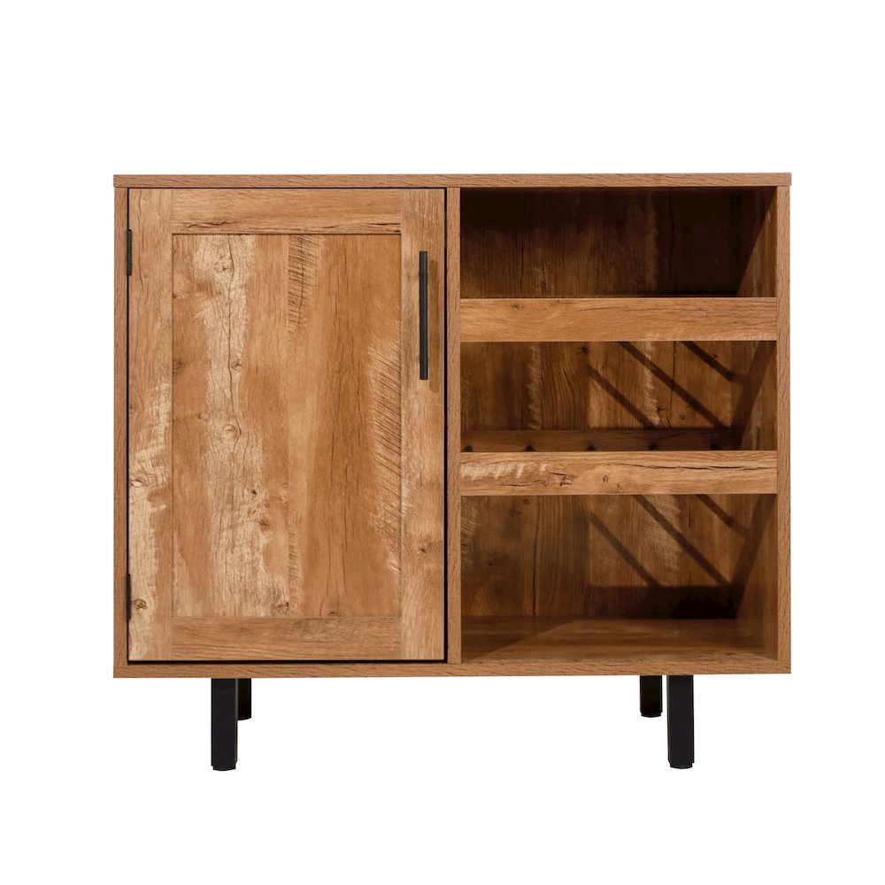 Traditional Bar and Sideboard Storage Cabinet, Light Brown. Picture 10