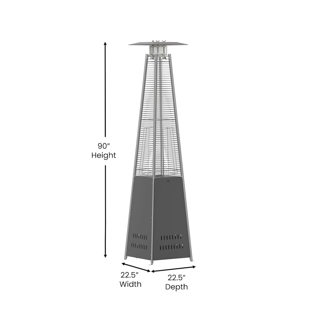 Contemporary Outdoor Patio Heater with Wheels. Picture 5