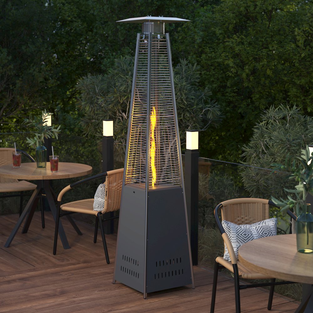 Contemporary Outdoor Patio Heater with Wheels. Picture 6