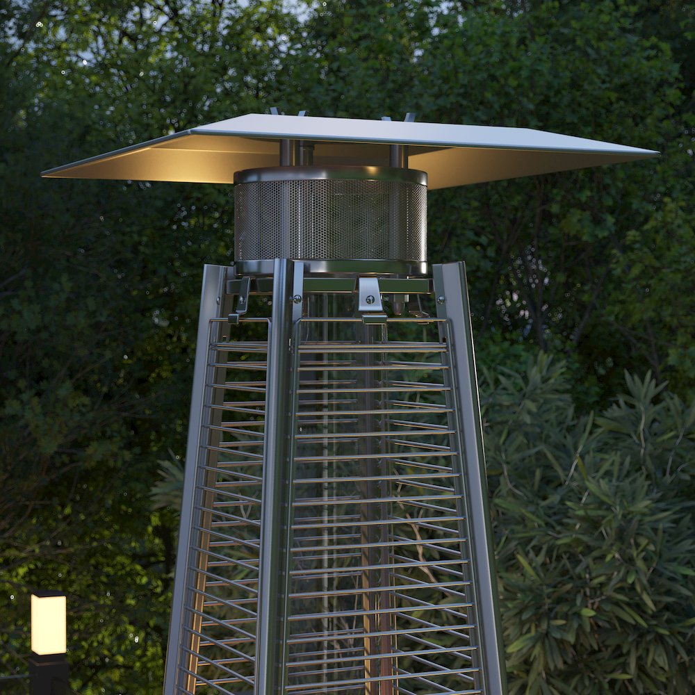 Contemporary Outdoor Patio Heater with Wheels. Picture 7