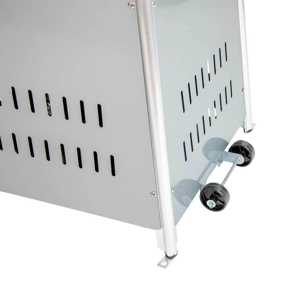 Patio Heating-Silver Stainless Steel Pyramid with Wheels. Picture 10