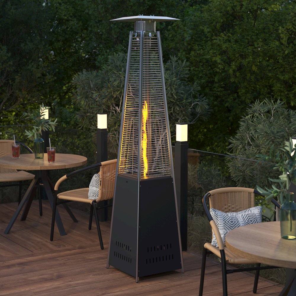 Contemporary Outdoor Patio Heater with Wheels. Picture 2