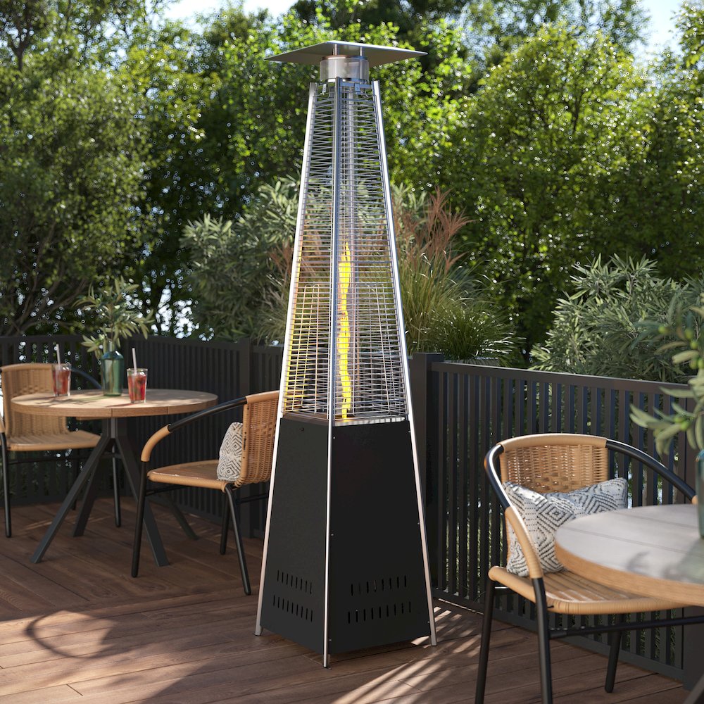 Contemporary Outdoor Patio Heater with Wheels. Picture 6