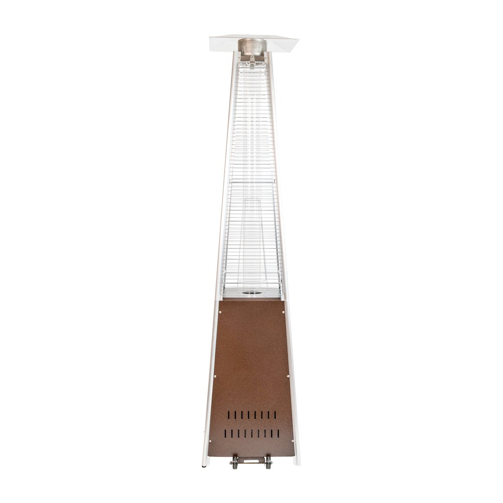 Patio Heating-Bronze Stainless Steel Pyramid with Wheels. Picture 7