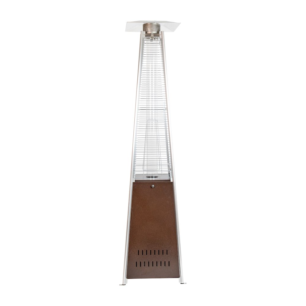 Patio Heating-Bronze Stainless Steel Pyramid with Wheels. Picture 9