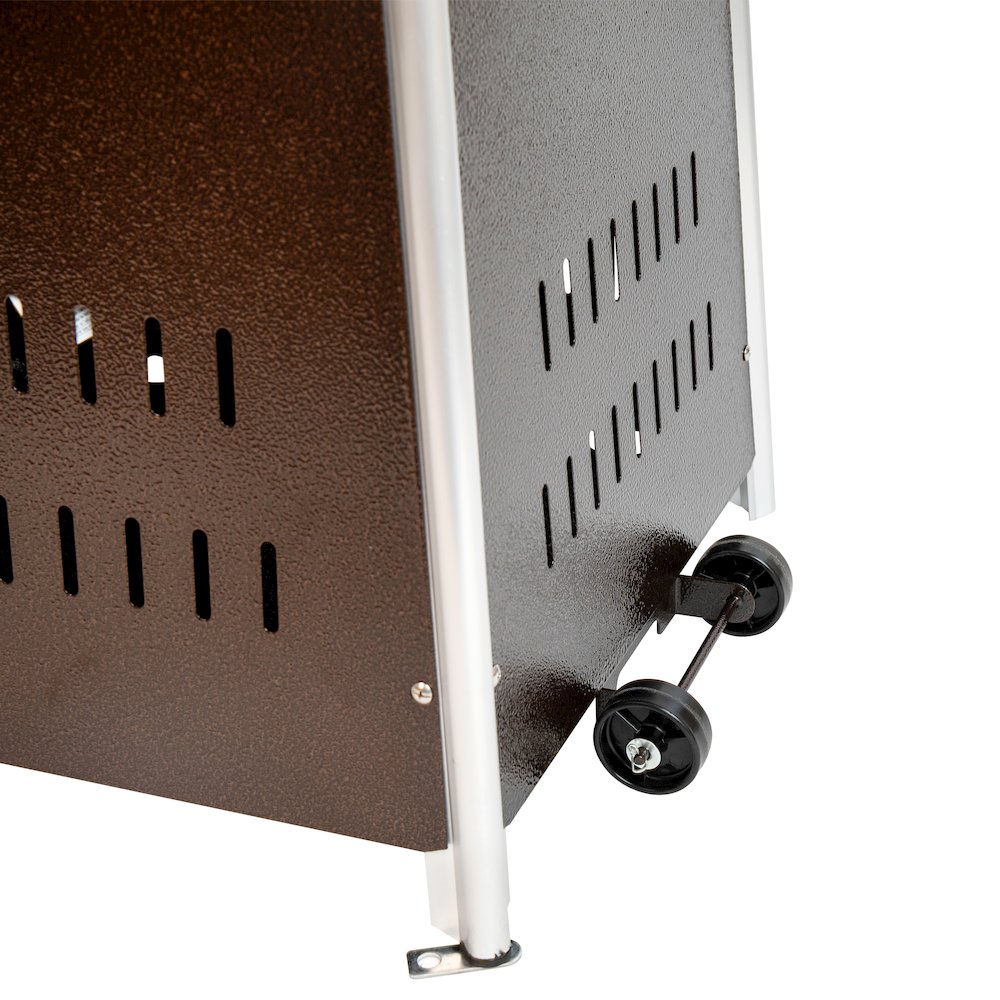 Patio Heating-Bronze Stainless Steel Pyramid with Wheels. Picture 10
