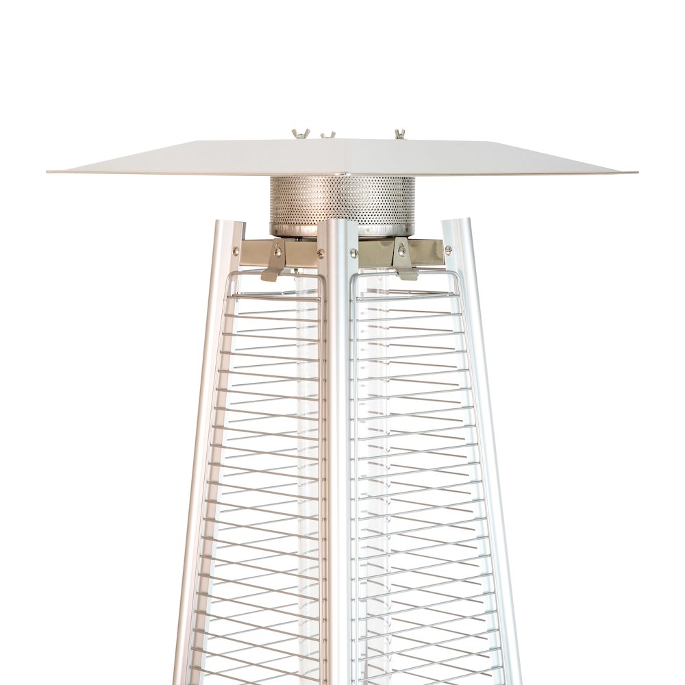 Patio Heating-Bronze Stainless Steel Pyramid with Wheels. Picture 11