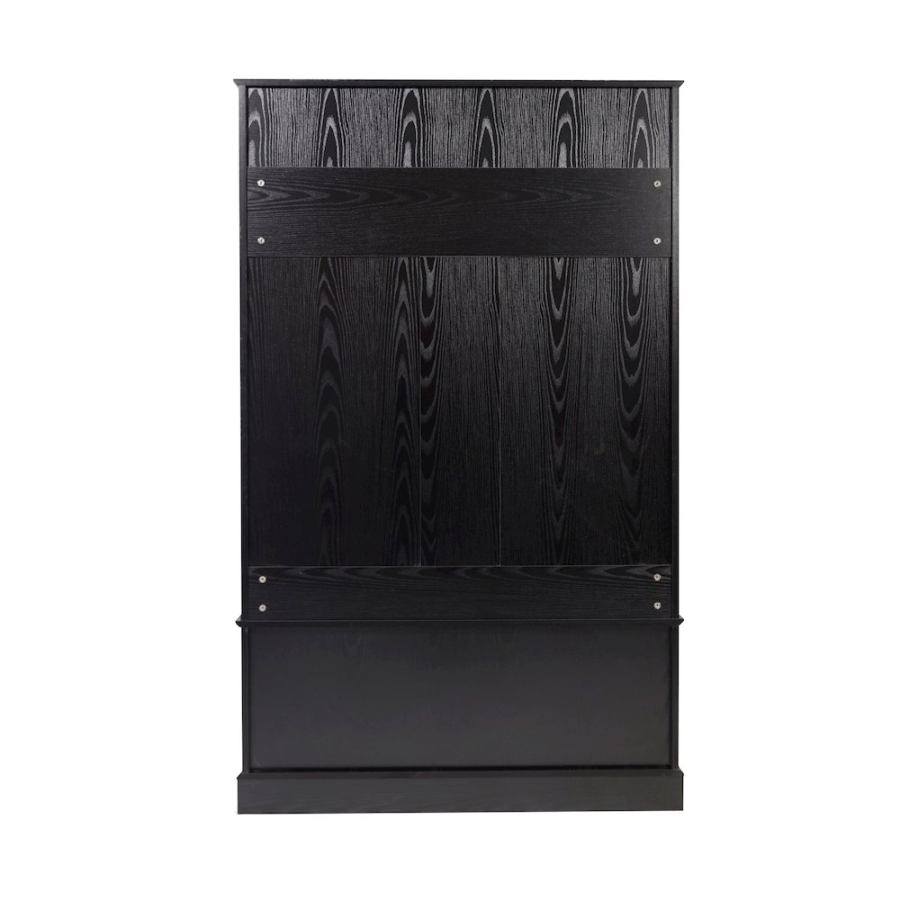 40" Wide Hallway Tree with Storage, Black. Picture 7