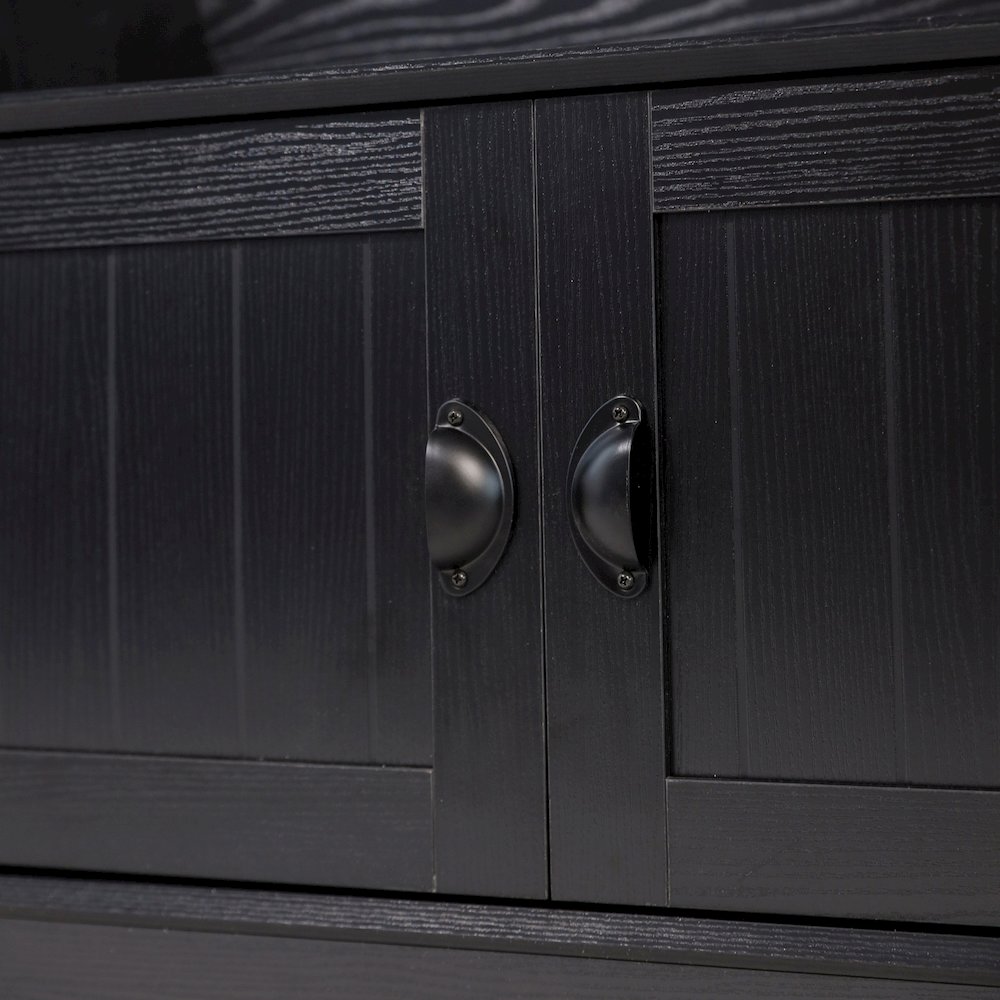 40" Wide Hallway Tree with Storage, Black. Picture 14