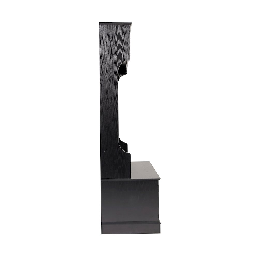 40" Wide Hallway Tree with Storage, Black. Picture 9