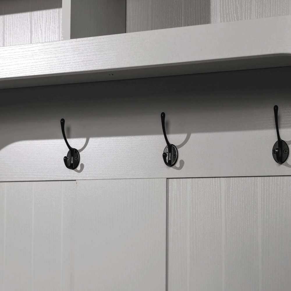 40" Wide Hallway Tree with Storage, Gray. Picture 13