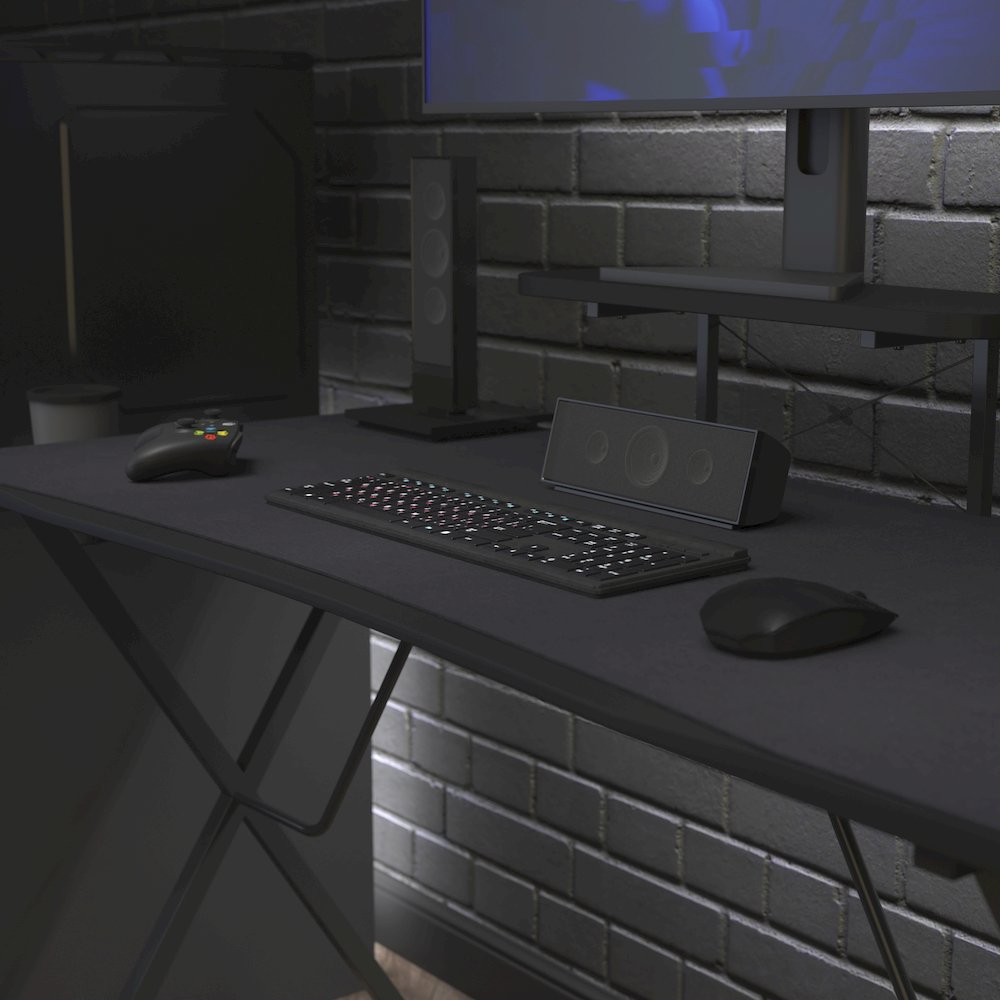 Black Mega Size Extended Gaming Mouse Pad with Anti-Slip Rubber Base. Picture 2