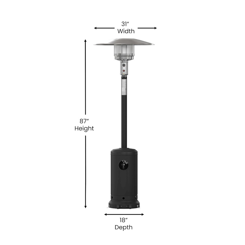 Outdoor Patio Heater with Wheels for commercial and residential outdoor spaces. Picture 5