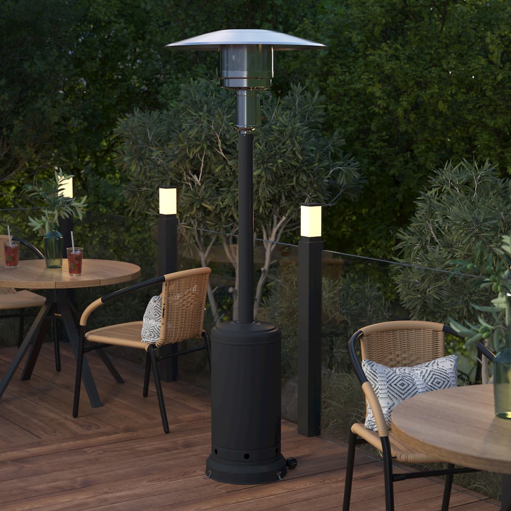 Outdoor Patio Heater with Wheels for commercial and residential outdoor spaces. Picture 2