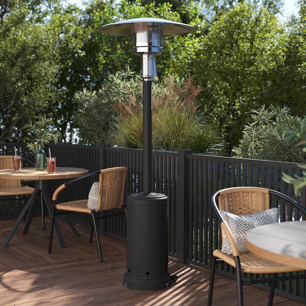Outdoor Patio Heater with Wheels for commercial and residential outdoor spaces. Picture 6