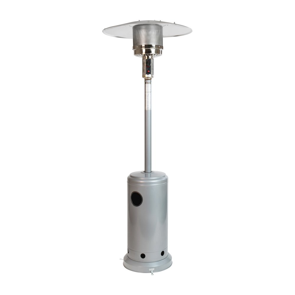 Silver Stainless Steel Propane Heater with Wheels-7.5 Feet Tall. Picture 7