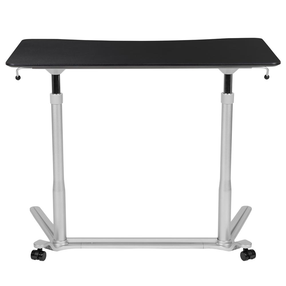 Sit-Down, Stand-Up Black Computer Ergonomic Desk with 37.375"W Top (Adjustable Range 29" - 40.75"). Picture 5