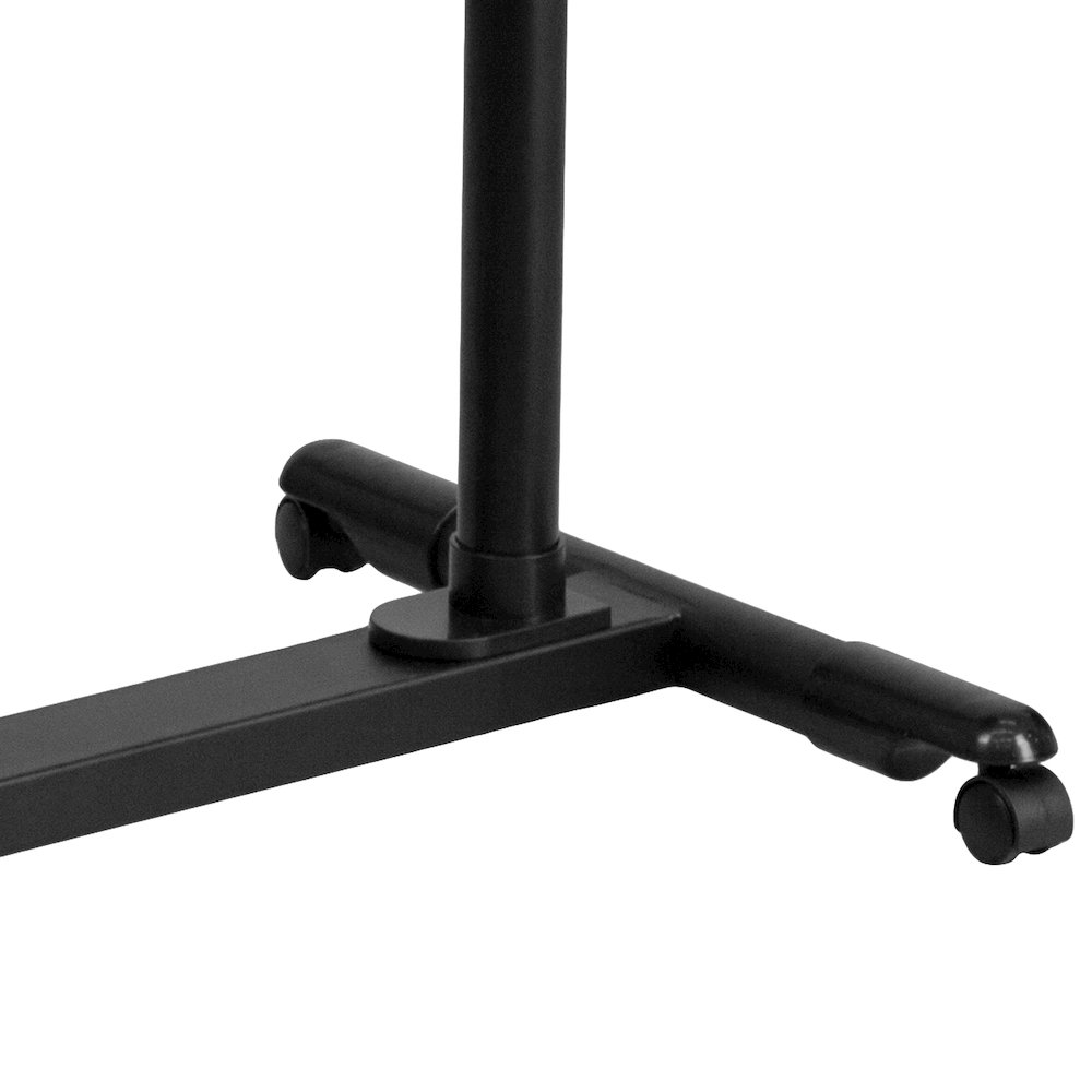 Black Adjustable Height Steel Mobile Computer Desk. Picture 8