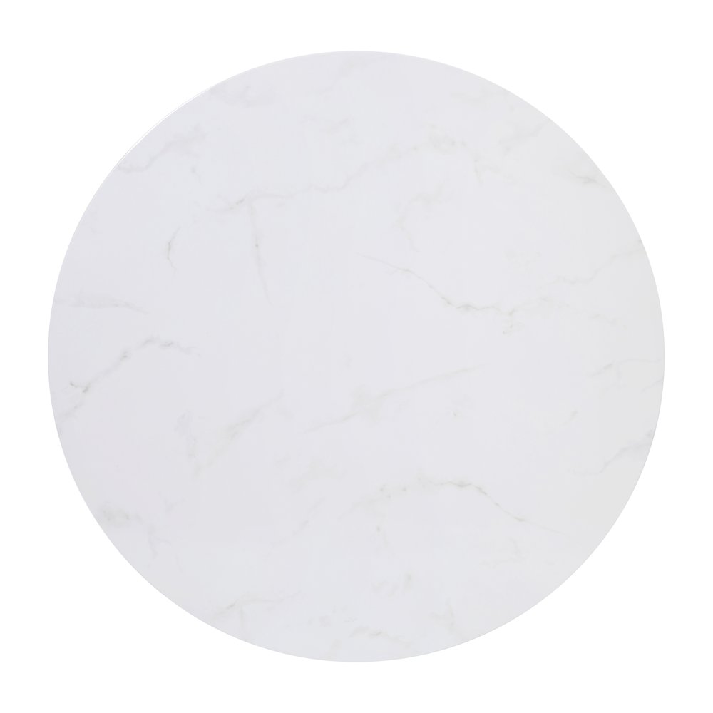 End Table - White Marble Finish Accent Table with Crisscross Matte Black Frame. Picture 8