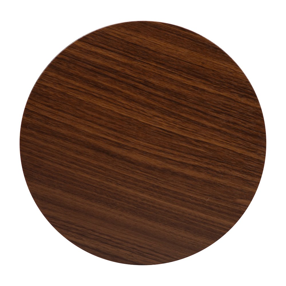 End Table - Modern Walnut Finish Accent Table with Crisscross Matte Black Frame. Picture 8
