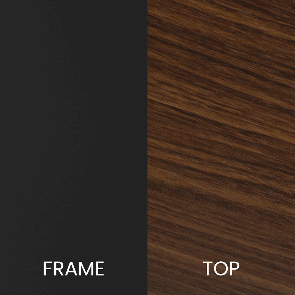 End Table - Modern Walnut Finish Accent Table with Crisscross Matte Black Frame. Picture 11