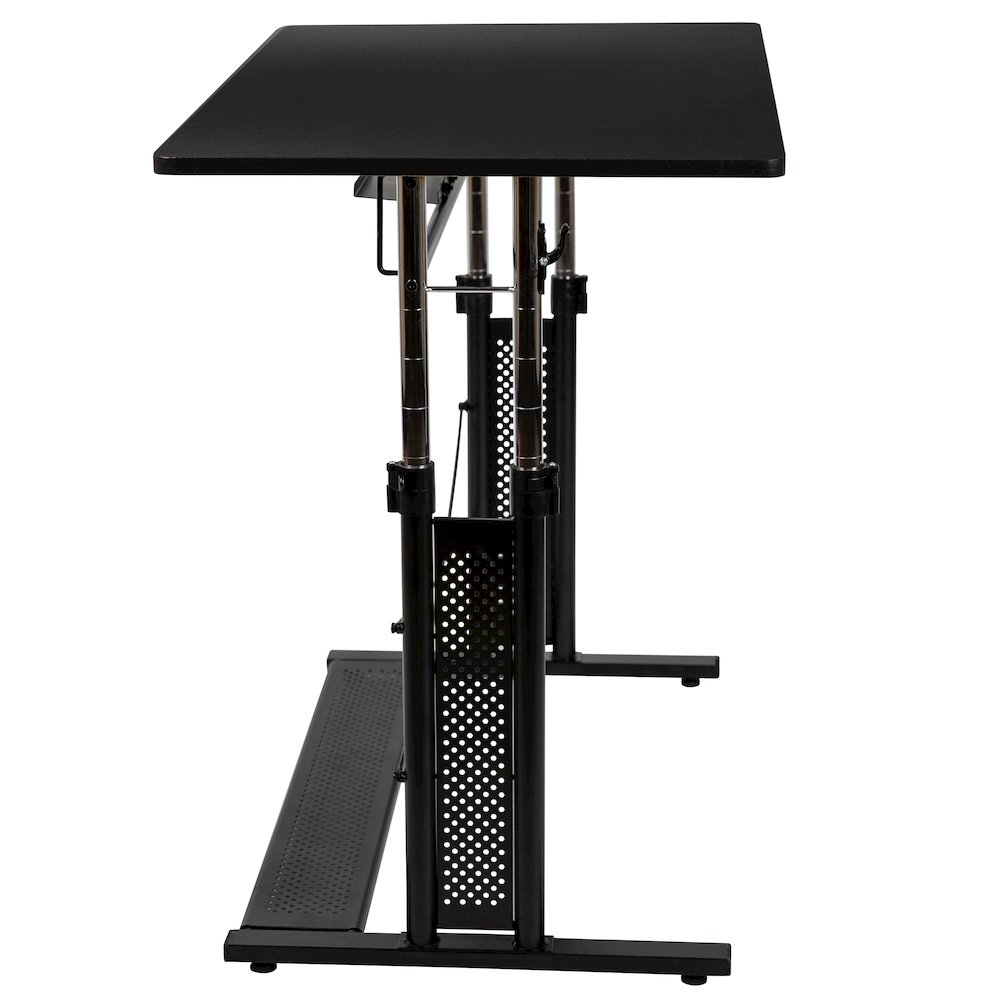 Height Adjustable (27.25-35.75"H) Sit to Stand Home Office Desk - Black. Picture 9