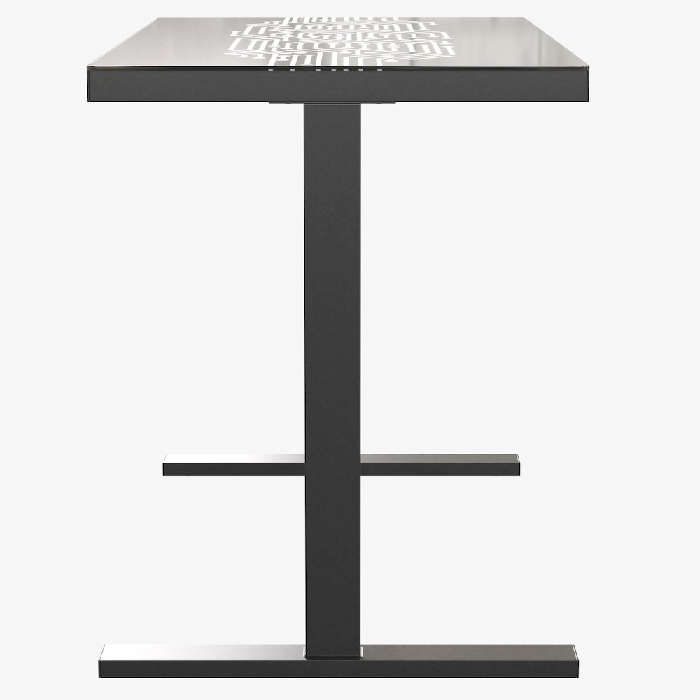 43" Gaming Desk with LED Lights, Tempered Glass Desktop, Black. Picture 8