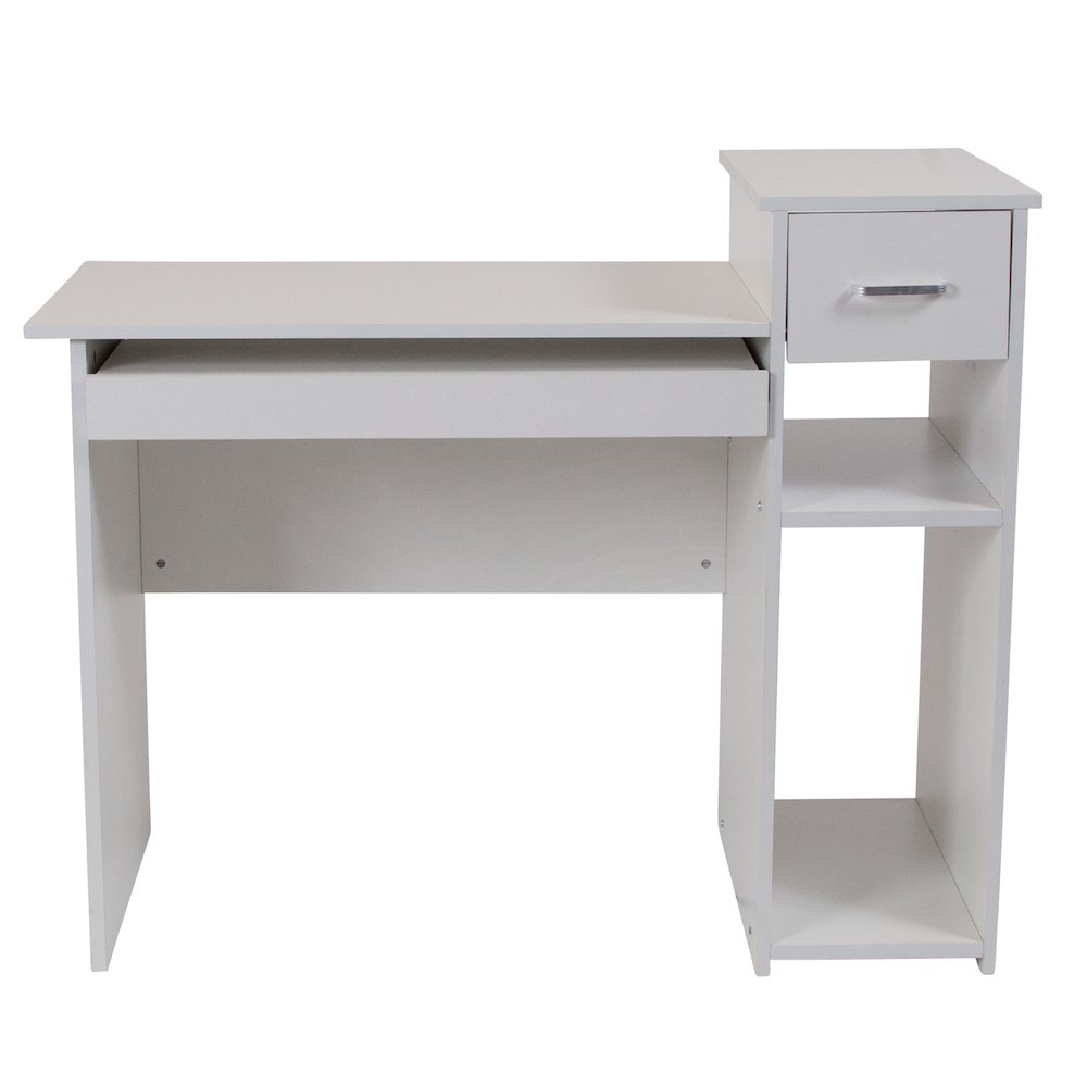 White Computer Desk with Shelves and Drawer. Picture 10